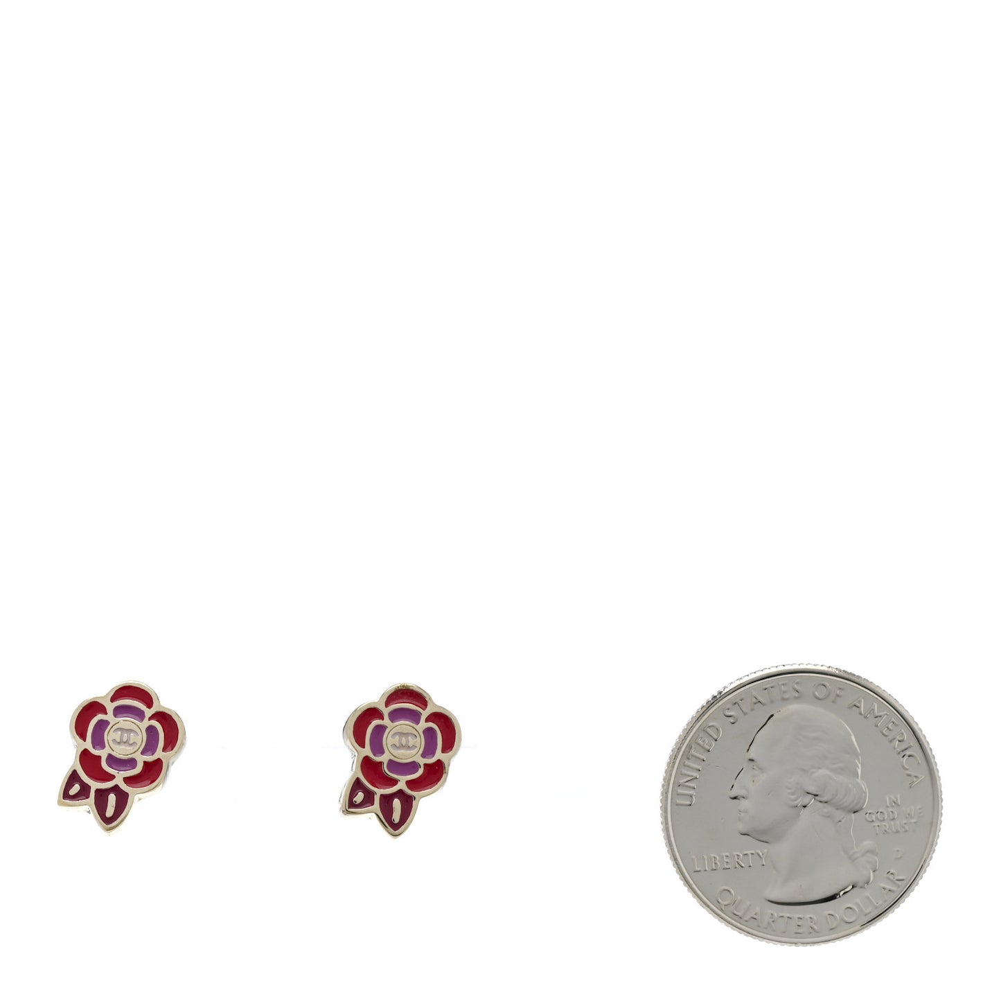 Enamel CC Camellia Earrings Multicolor