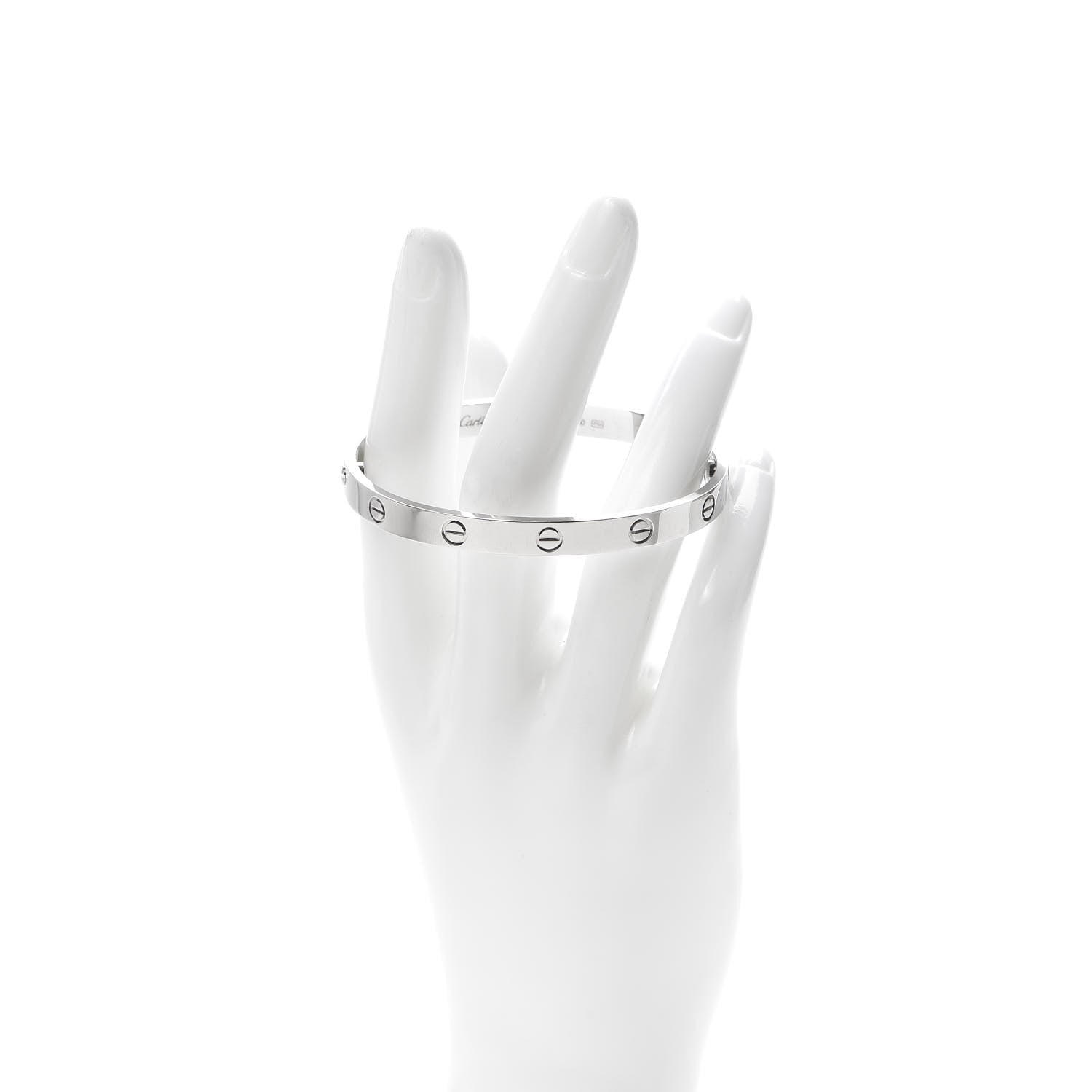 Cartier 18K White Gold LOVE Bracelet 18 2 of 7