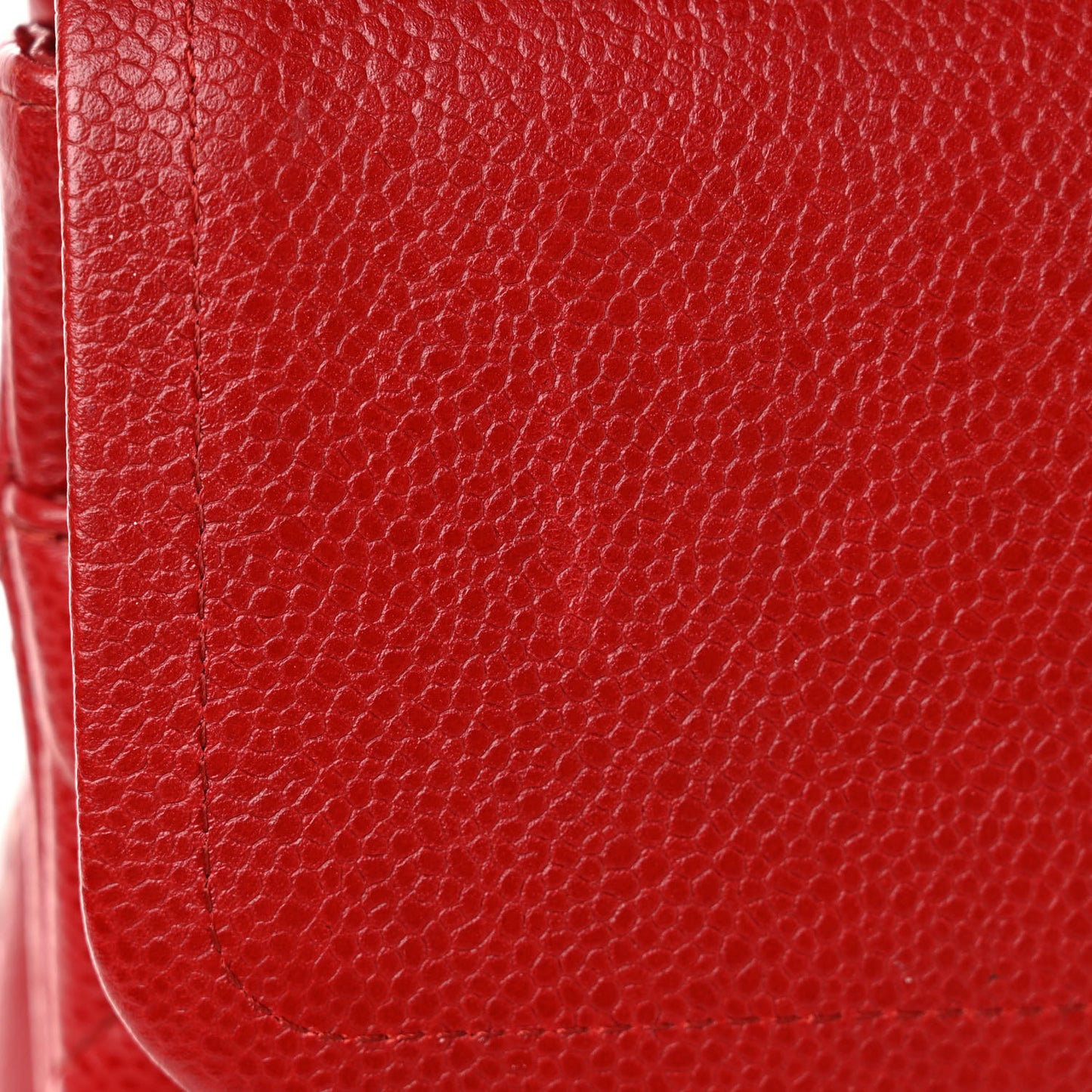 Caviar Quilted Jumbo Double Flap Red