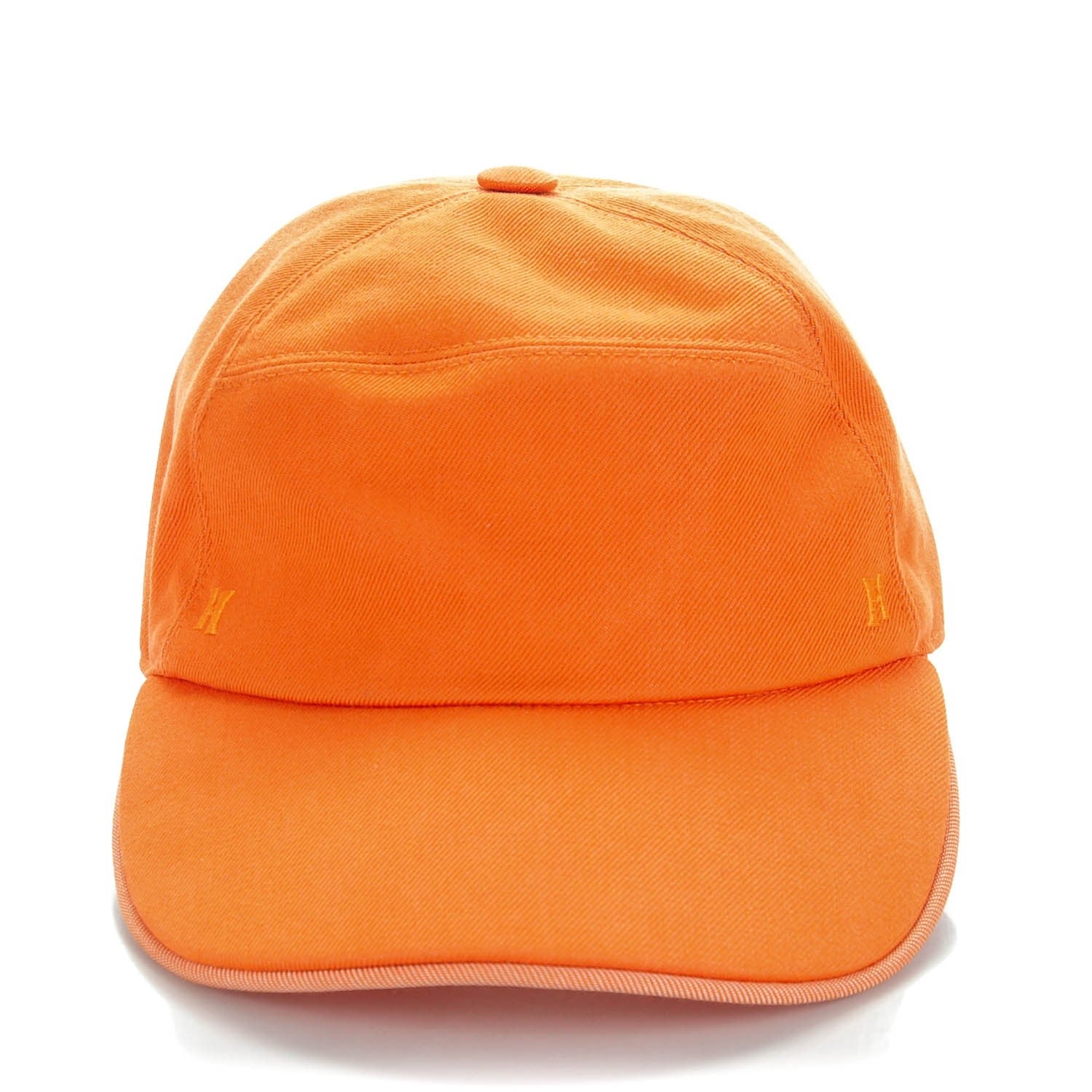 Hermes Cotton Silk Horse Riding Cap 57 Orange 1 of 7