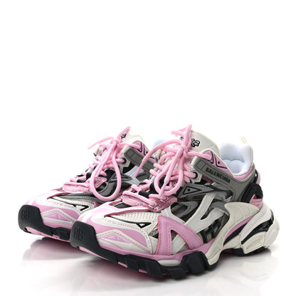 Balenciaga Rubber Mesh Tri-Color Womens Track.2 Open Sneakers 35 Pink Grey White 3 of 7