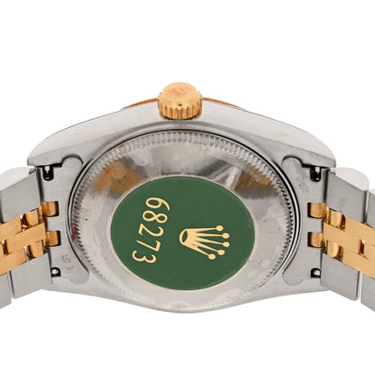 Rolex Stainless Steel 18K Yellow Gold 31mm Oyster Perpetual Datejust Watch White Roman 68273 4 of 6