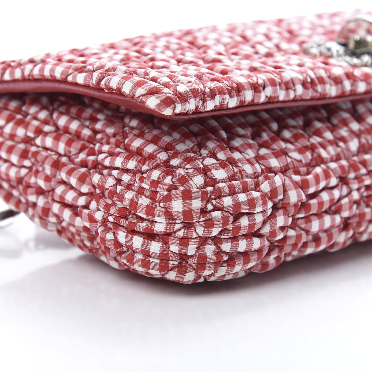 Vichy Crystal Flap Shoulder Bag Rosso