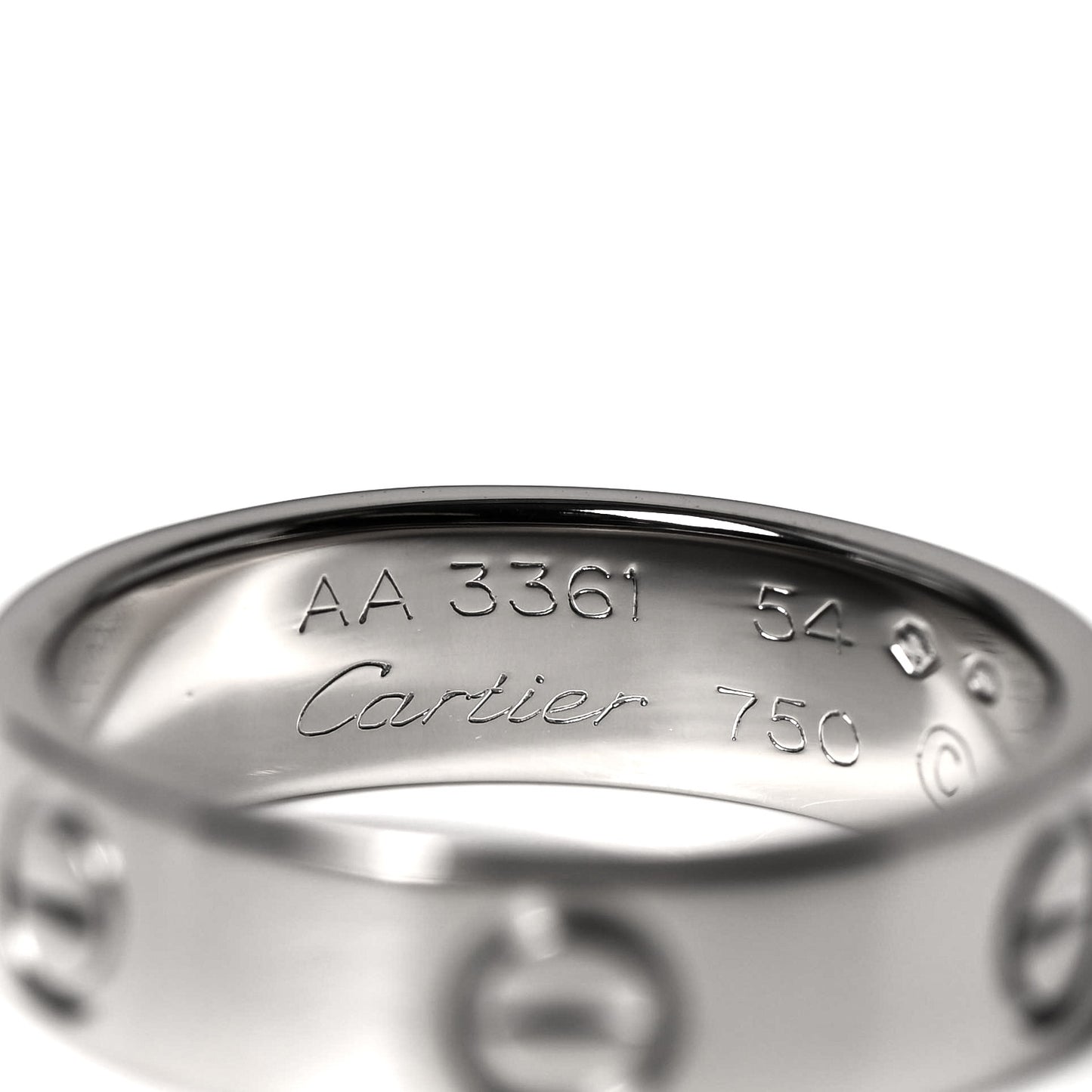 18K White Gold 5.5mm LOVE Ring 54 6.75