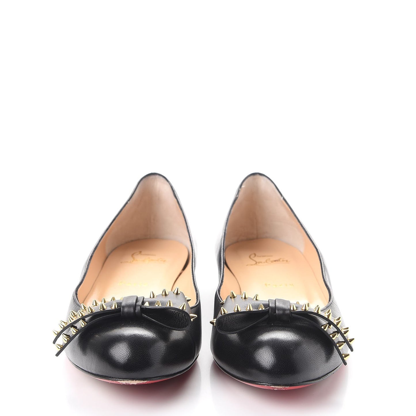 Nappa Ballalarina Spiked Bow Flats 40 Black