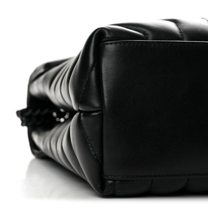 Saint Laurent Calfskin Y Quilted Monogram Monochrome Large Loulou Chain Satchel Black 9 of 14