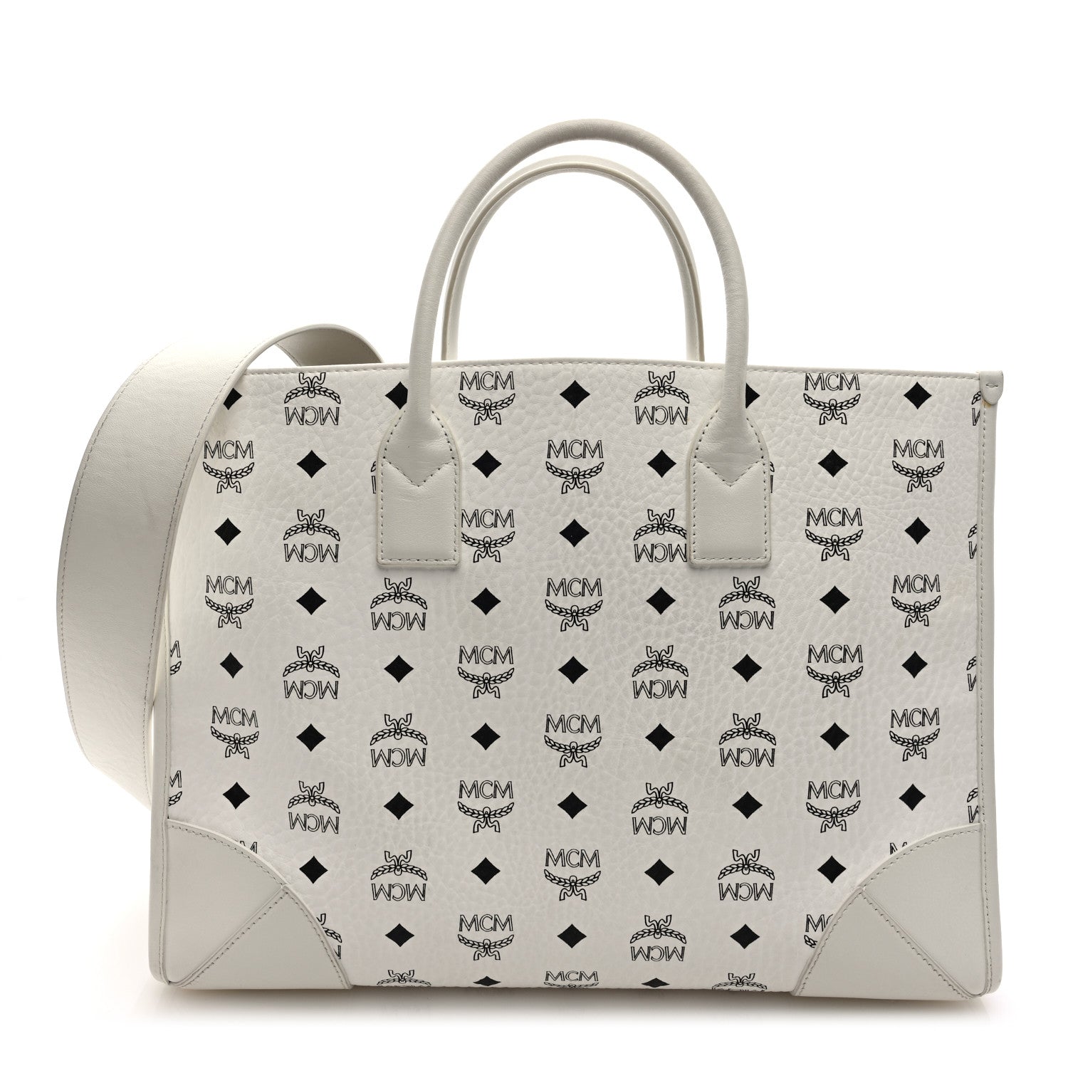 MCM Visetos Large Munchen Tote White 1 of 10