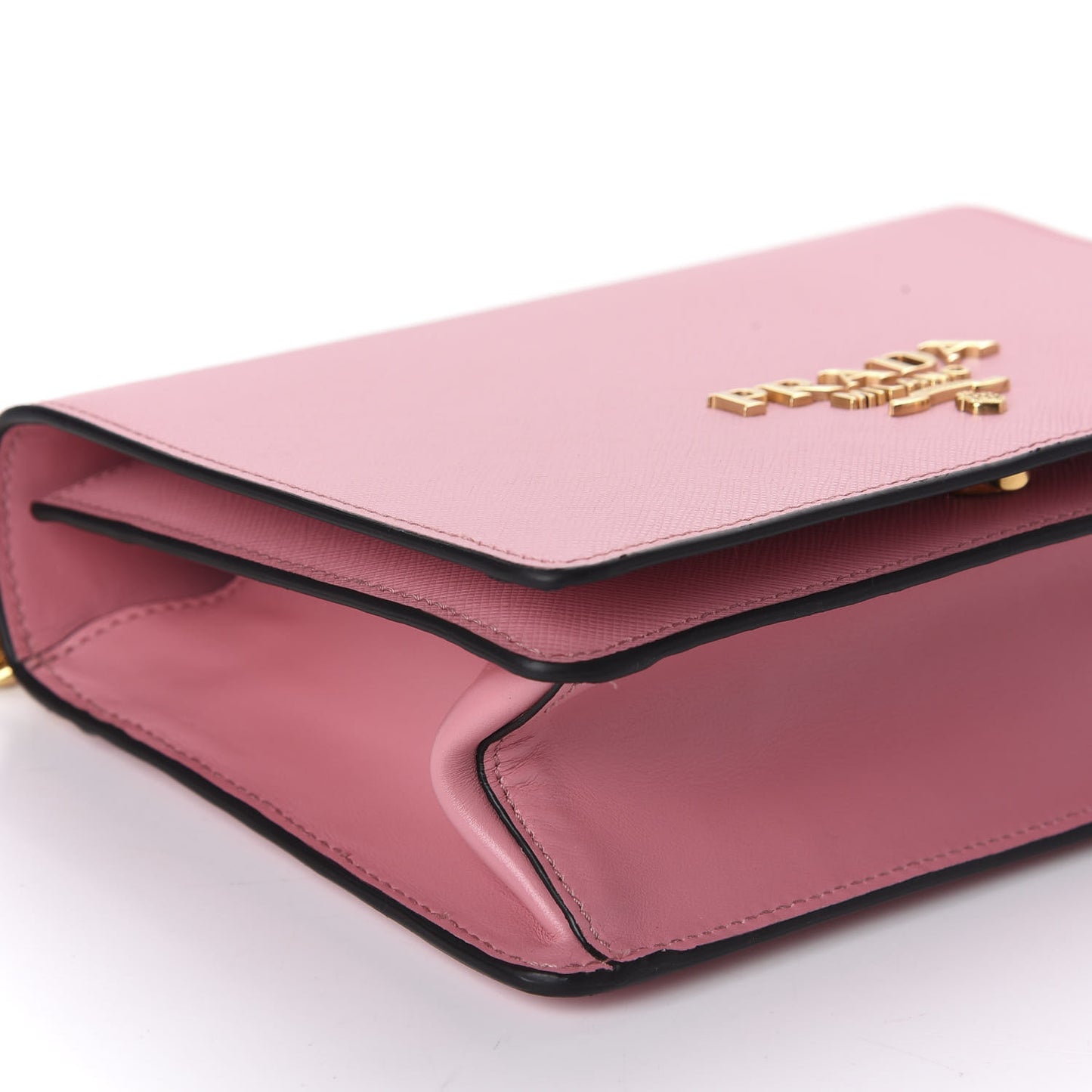 Saffiano Soft Calfskin Chain Crossbody Bag Petalo
