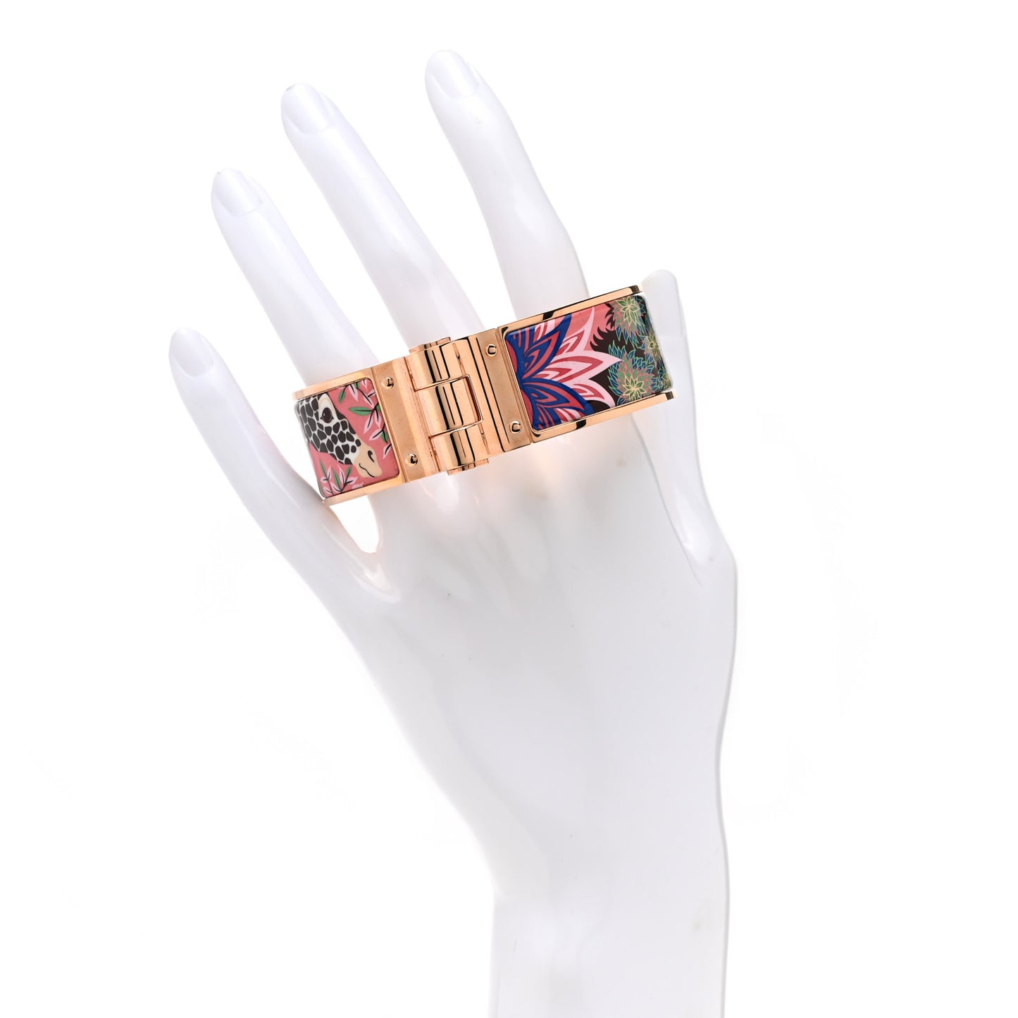 Enamel Printed Wide The Three Graces Hinged Bracelet M Pink Delirium