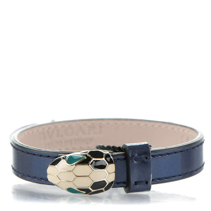 Bulgari Metallic Calfskin Serpenti Forever Bracelet L Denim Sapphire 1 of 7