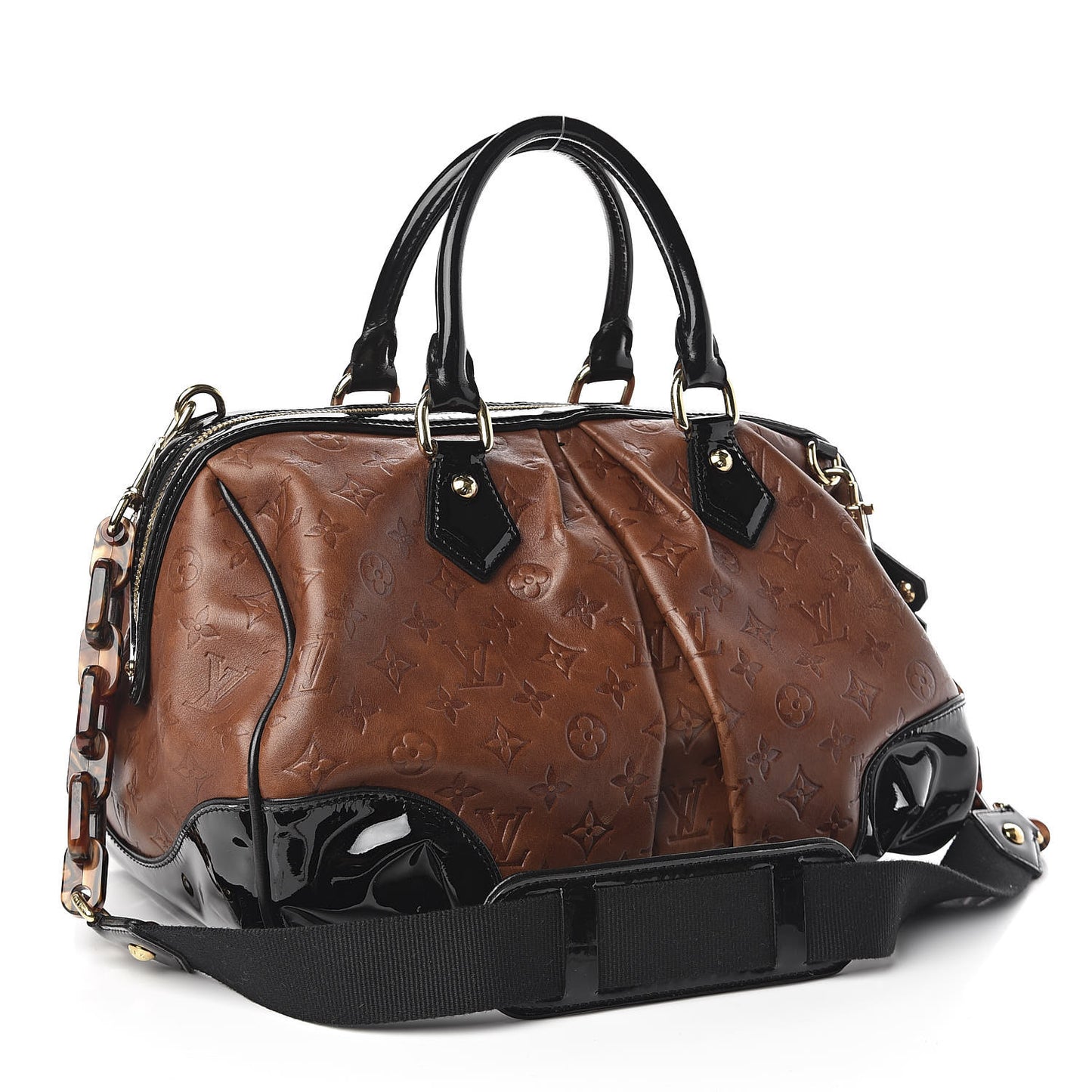 Cuir Embossed Monogram Stephen Bag Fauve
