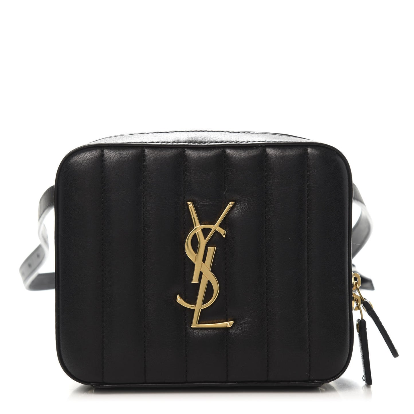 Lambskin Matelasse Vicky Monogram Belt Bag Black