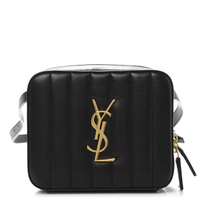 Saint Laurent Lambskin Matelasse Vicky Monogram Belt Bag Black 1 of 12