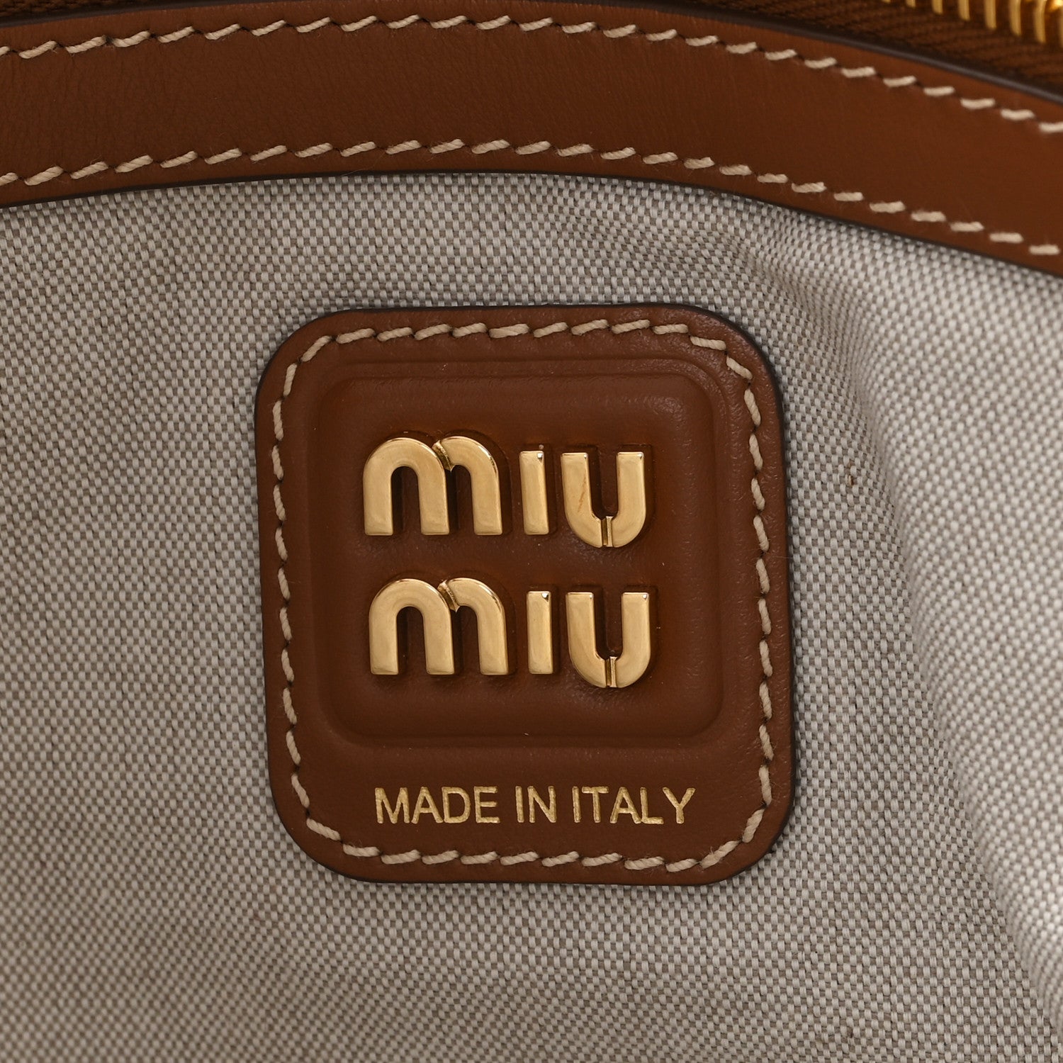 Miu Miu Canvas Ivy Bag Beige Brown 6 of 9