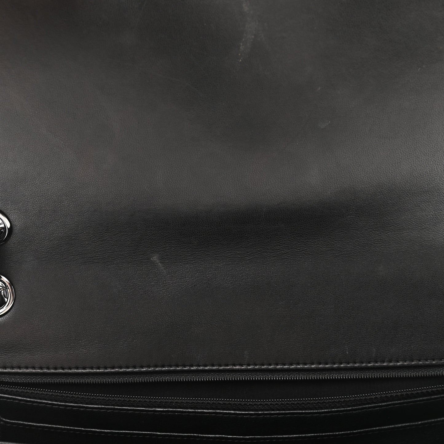 Patent Quilted Jumbo Classic Twist Flap Bag Black