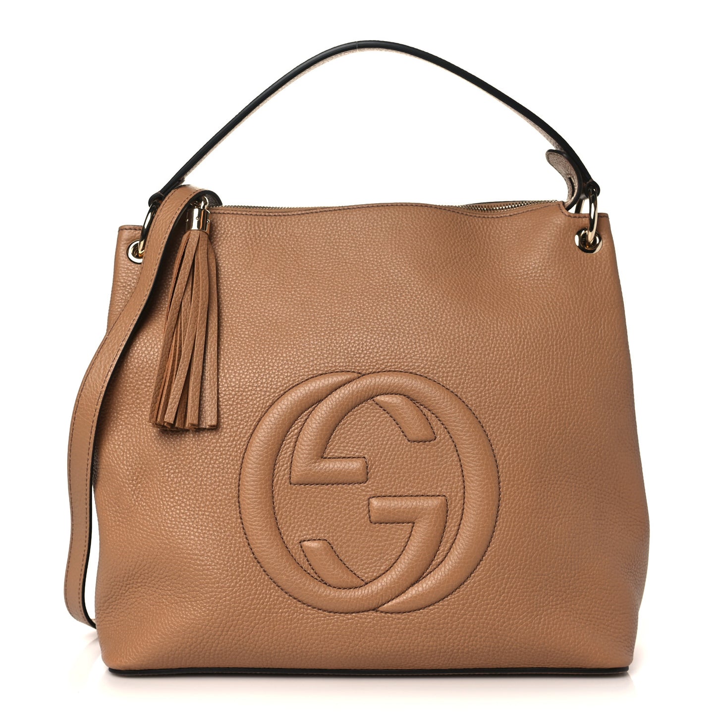 Pebbled Calfskin Large Soho Hobo Camelia