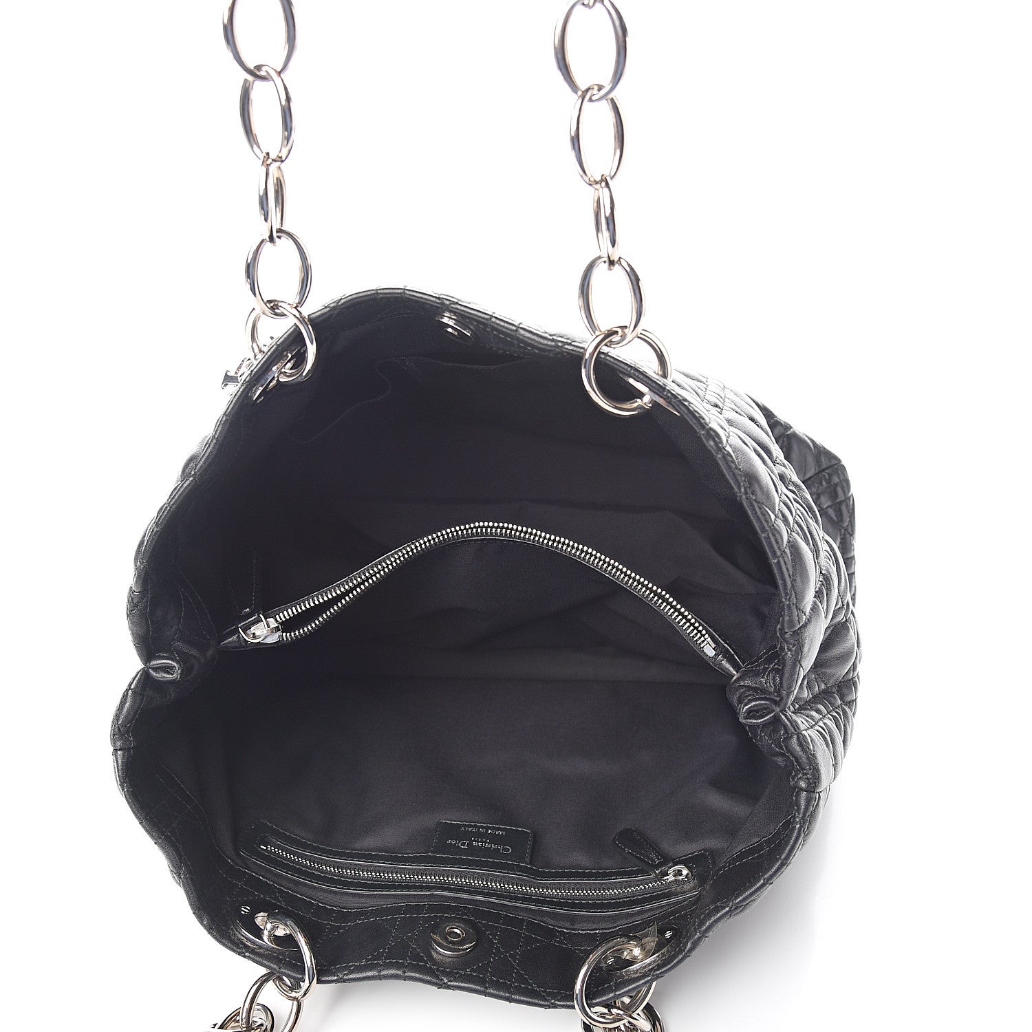 Christian Dior Lambskin Cannage Medium Dior Soft Shopping Tote Black 4 of 12