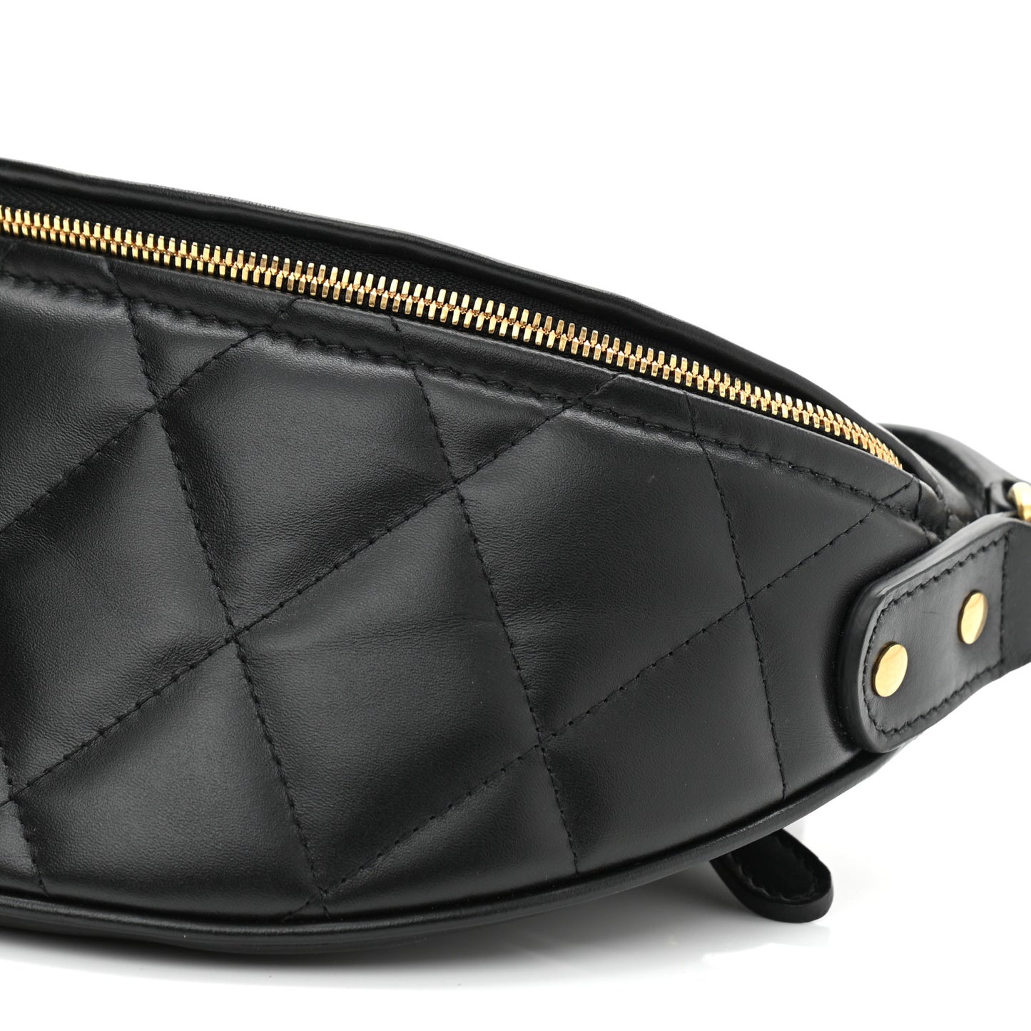 Calfskin Quilted XXS Souveniers Charms Belt Bag Black