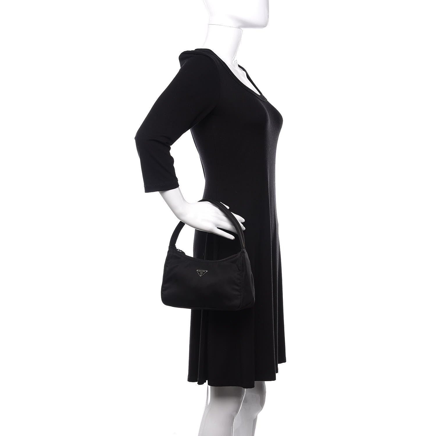 Prada Tessuto Nylon Small Shoulder Bag Black 2 of 9