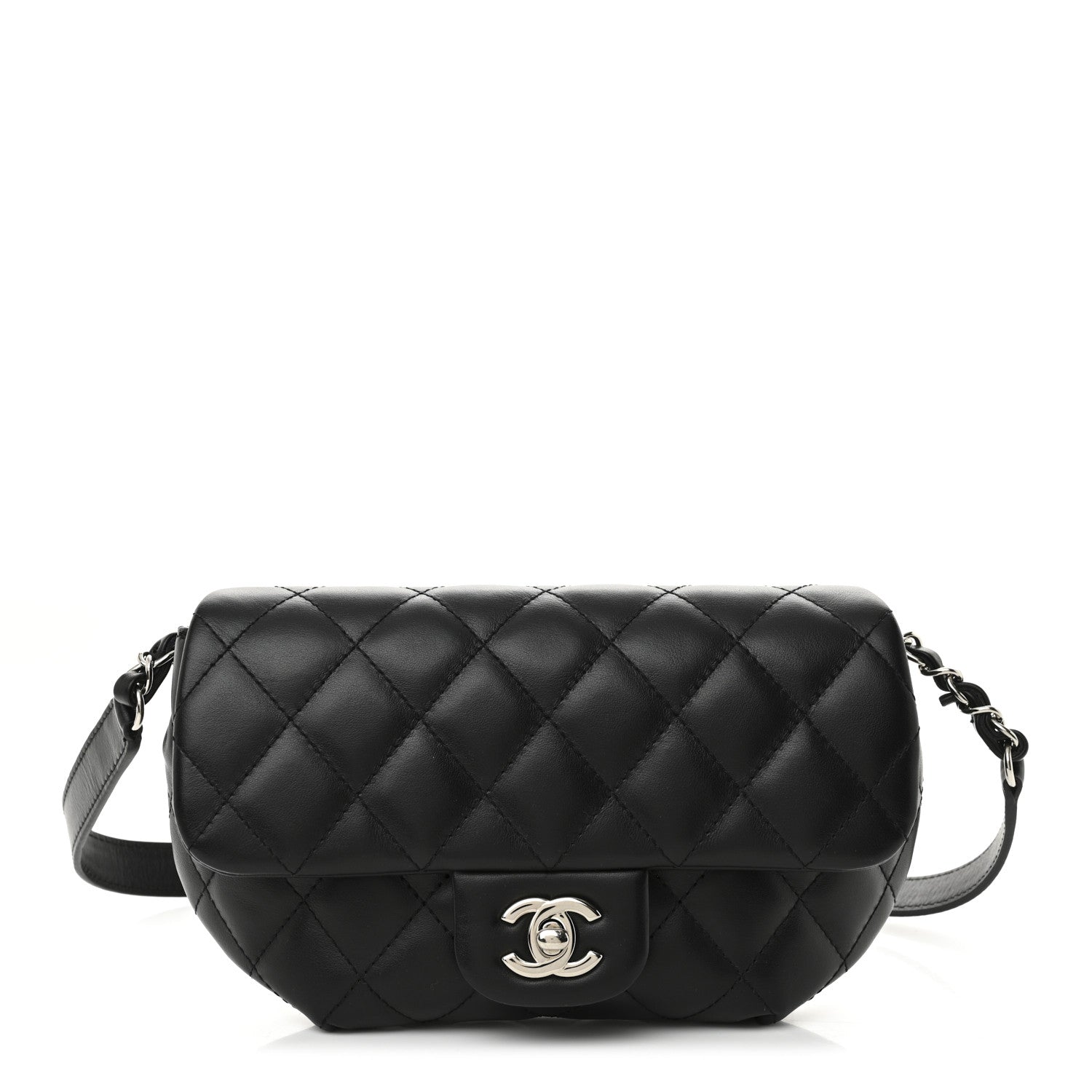 Chanel Calfskin Quilted CC Uniform Flap Belt Bag Black 1 of 11