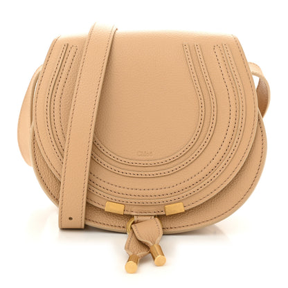 Chloe Grained Calfskin Small Marcie Saddle Bag Milky Brown 1 of 10