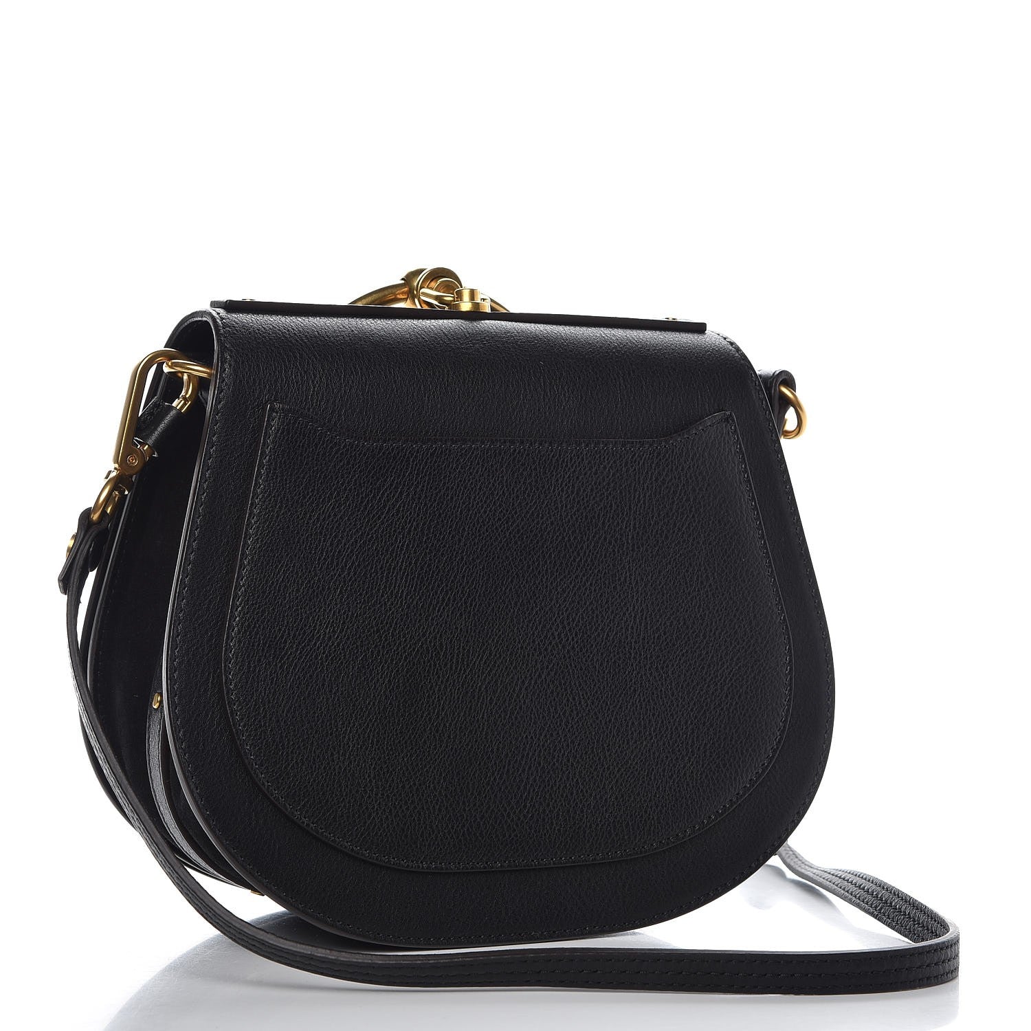 Chloe Calfskin Suede Medium Nile Bracelet Bag Black 4 of 8