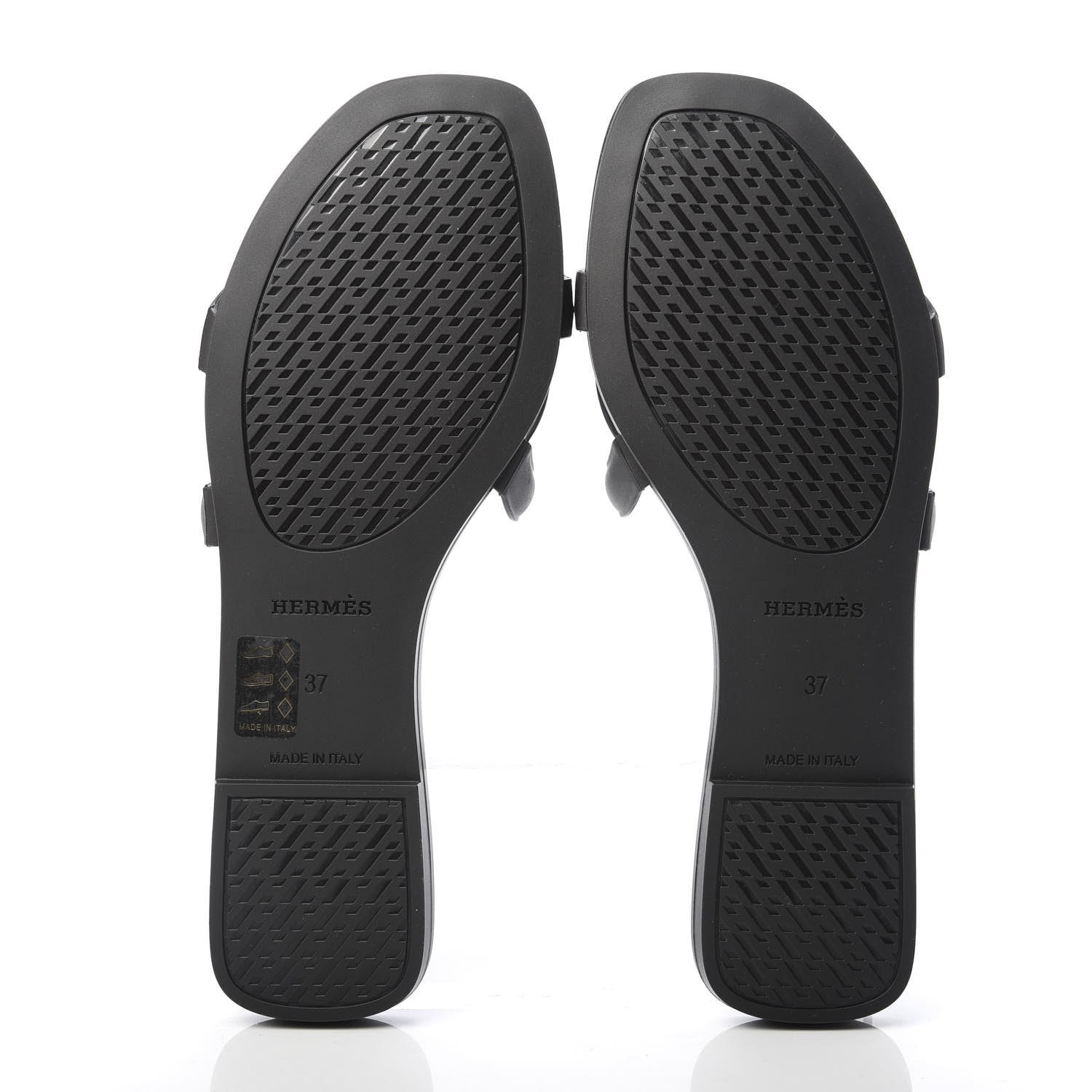 Hermes Rubber Aloha Sandals 37 Black 5 of 8