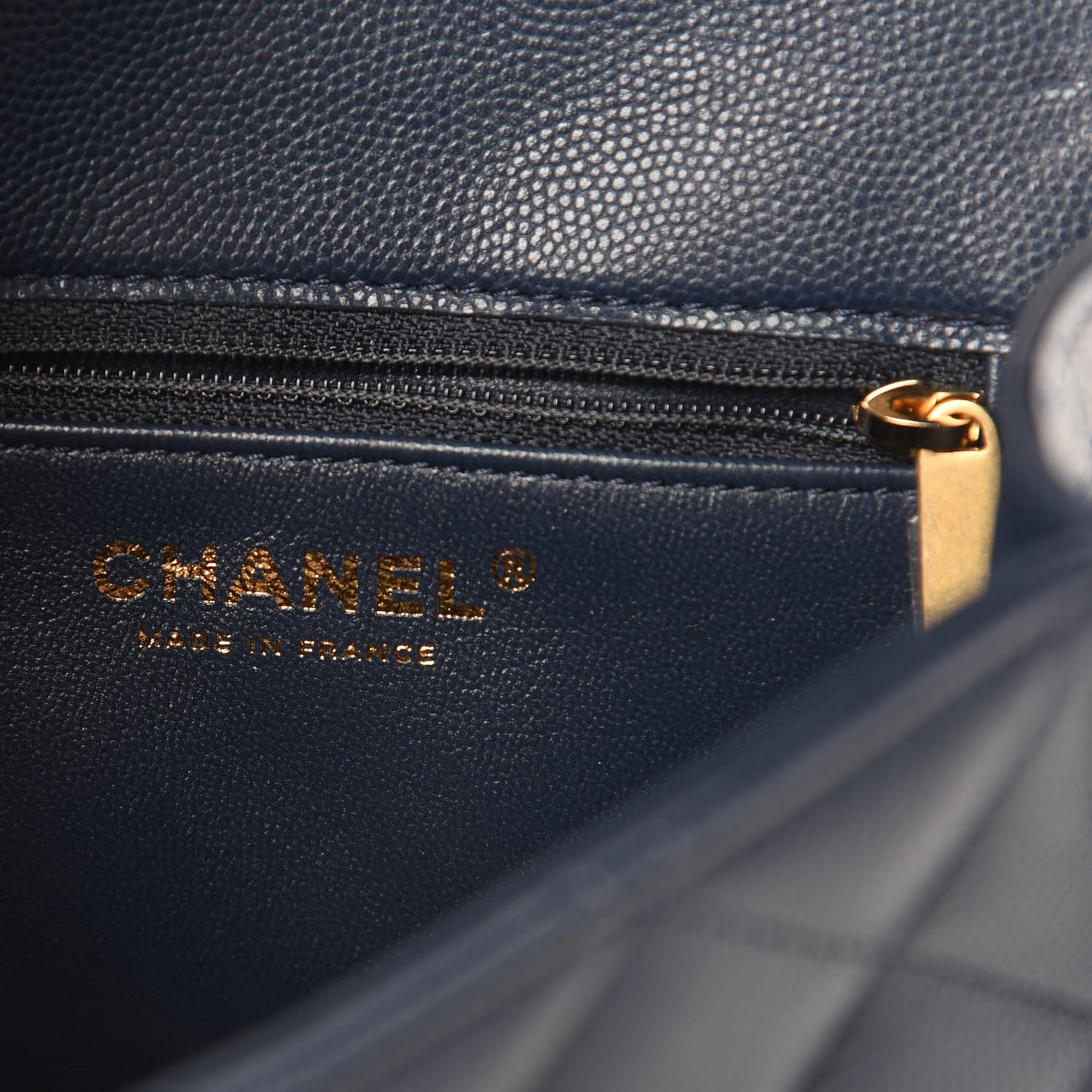 Caviar Quilted Mini Sweet Classic Flap Navy Blue