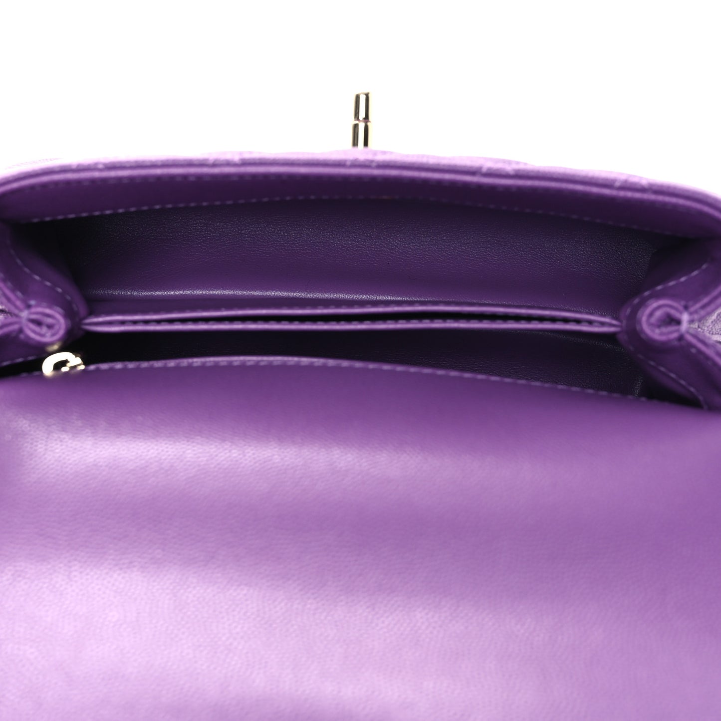 Caviar Quilted Mini Coco Handle Flap Purple