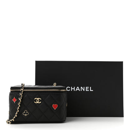 Chanel Caviar Quilted Enamel Coco Casino Small Vanity Case With Chain Black 12 of 12