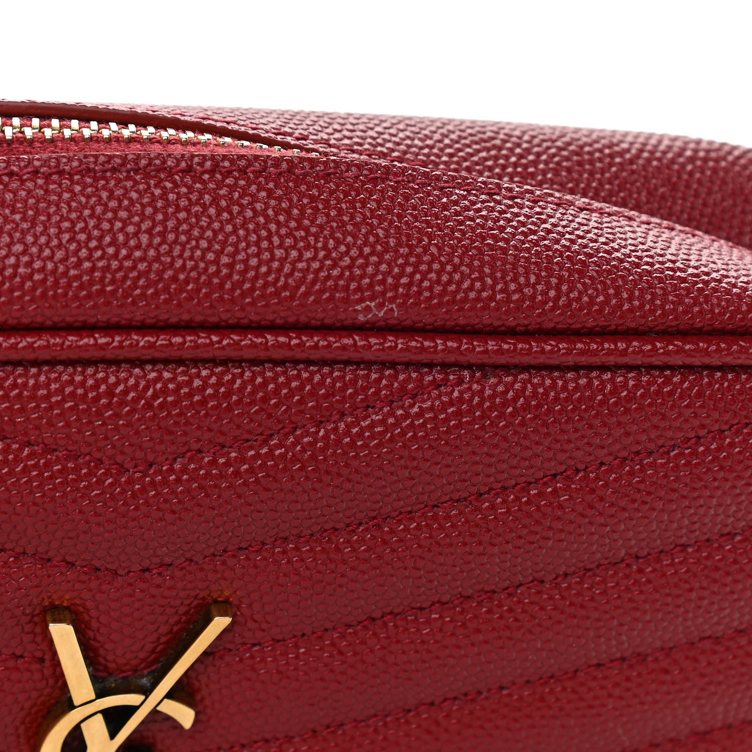 Saint Laurent Grain De Poudre Matelasse Monogram Mini Lou Camera Bag Opyum Red 11 of 12