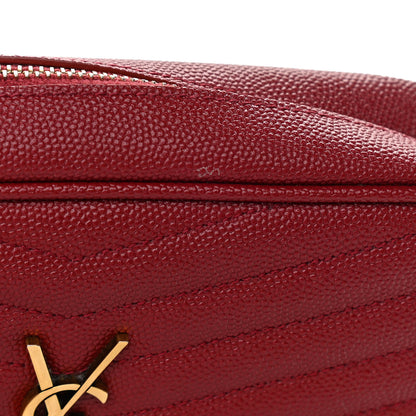 Saint Laurent Grain De Poudre Matelasse Monogram Mini Lou Camera Bag Opyum Red 11 of 12