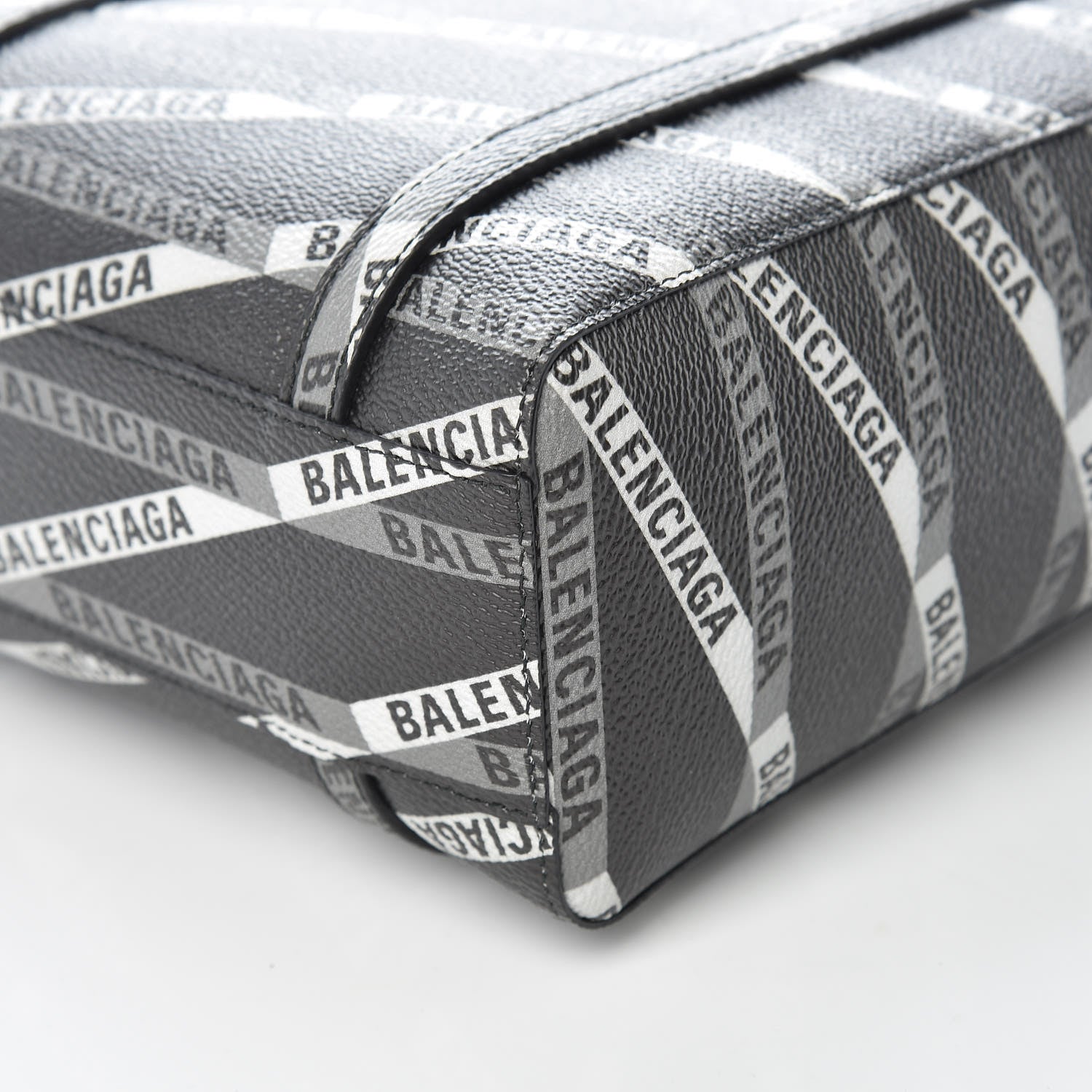 Balenciaga Coated Canvas Losange Monogram Mini Tote Black Grey 8 of 8