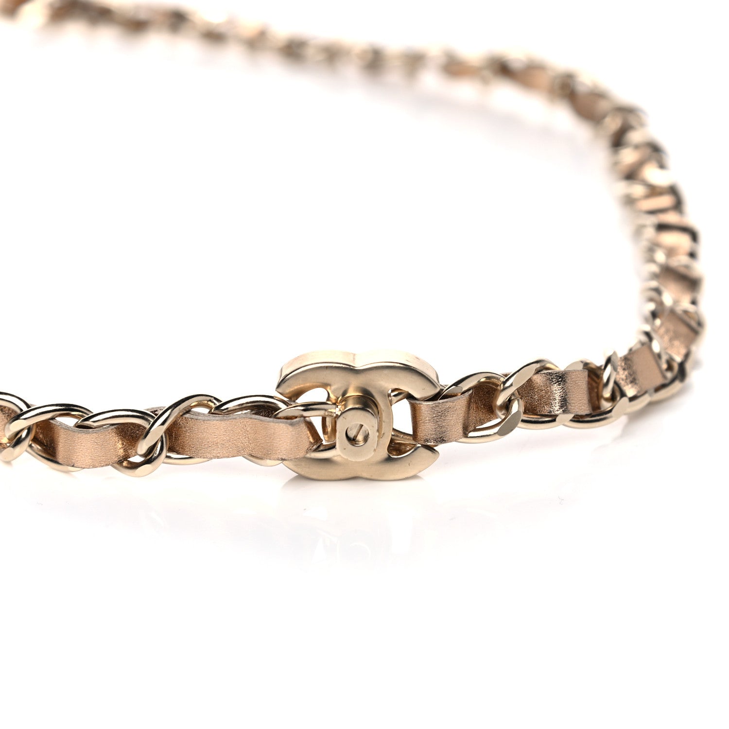 Chanel Metallic Lambskin CC Turnlock Chain Belt 34 85 Gold 3 of 4