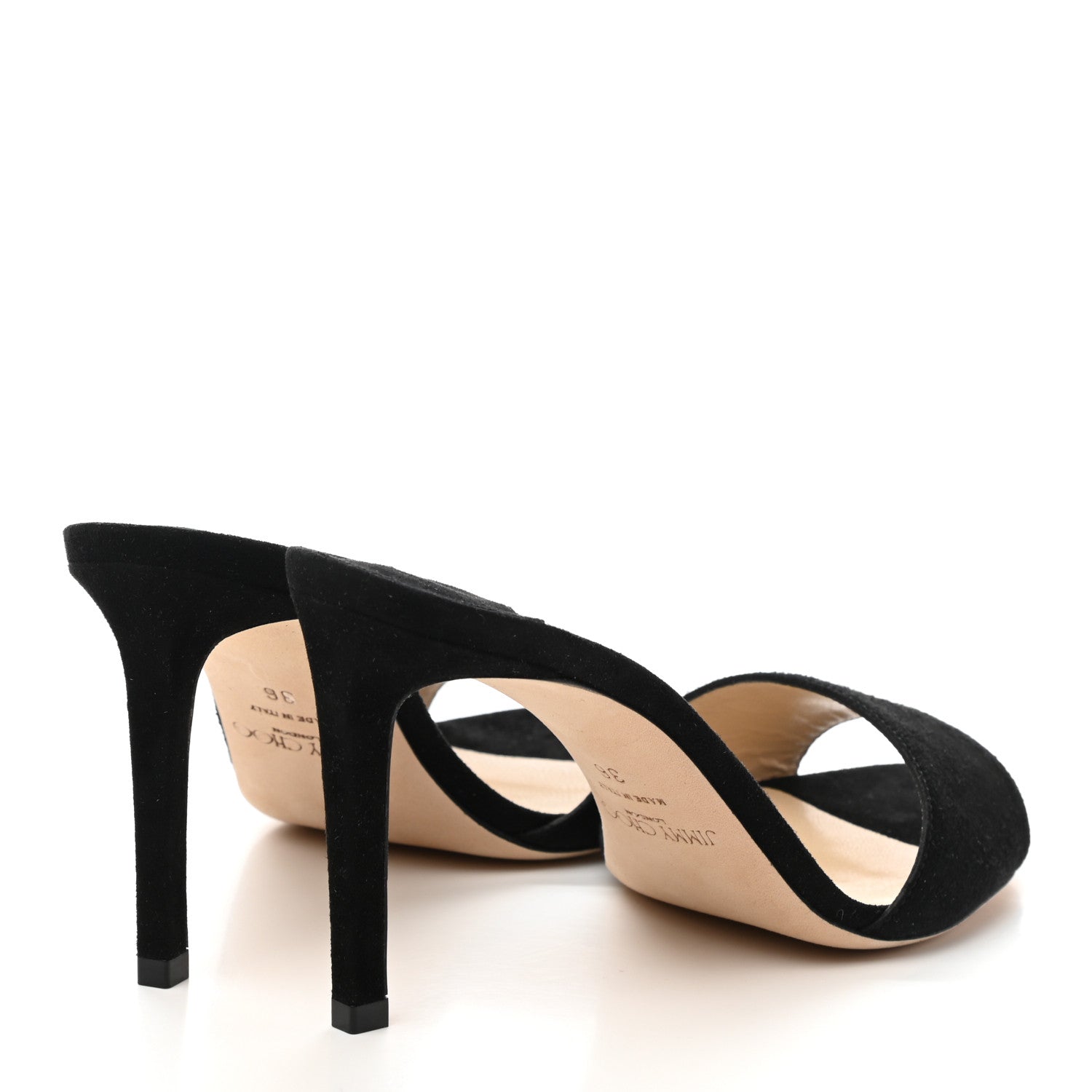 Jimmy Choo Suede Stacey 85 Sandal Pumps 36 Black 4 of 8