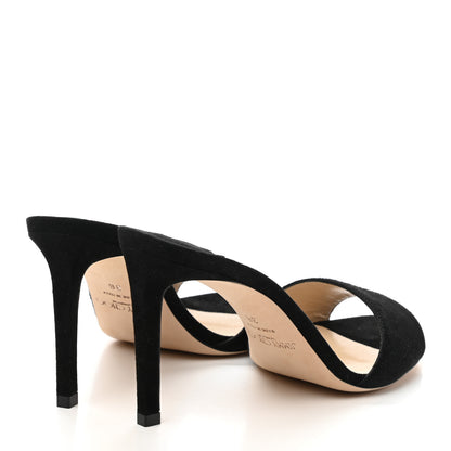 Jimmy Choo Suede Stacey 85 Sandal Pumps 36 Black 4 of 8