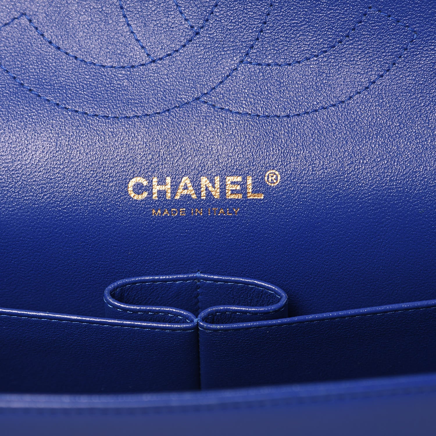 Chanel Lambskin Chevron Quilted Jumbo Double Flap Blue 6 of 11