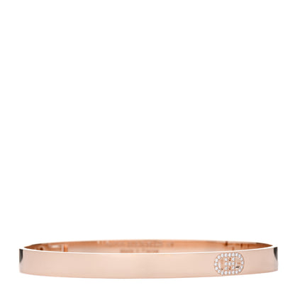 Hermes 18K Rose Gold Diamond PM H D'Ancre Bracelet ST 1 of 4