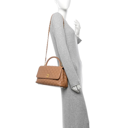 Chanel Caviar Quilted Small Coco Chain Handle Flap Brown 2 of 15