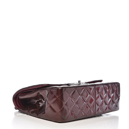 Chanel Striated Patent Quilted Jumbo Double Flap Burgundy 3 of 17