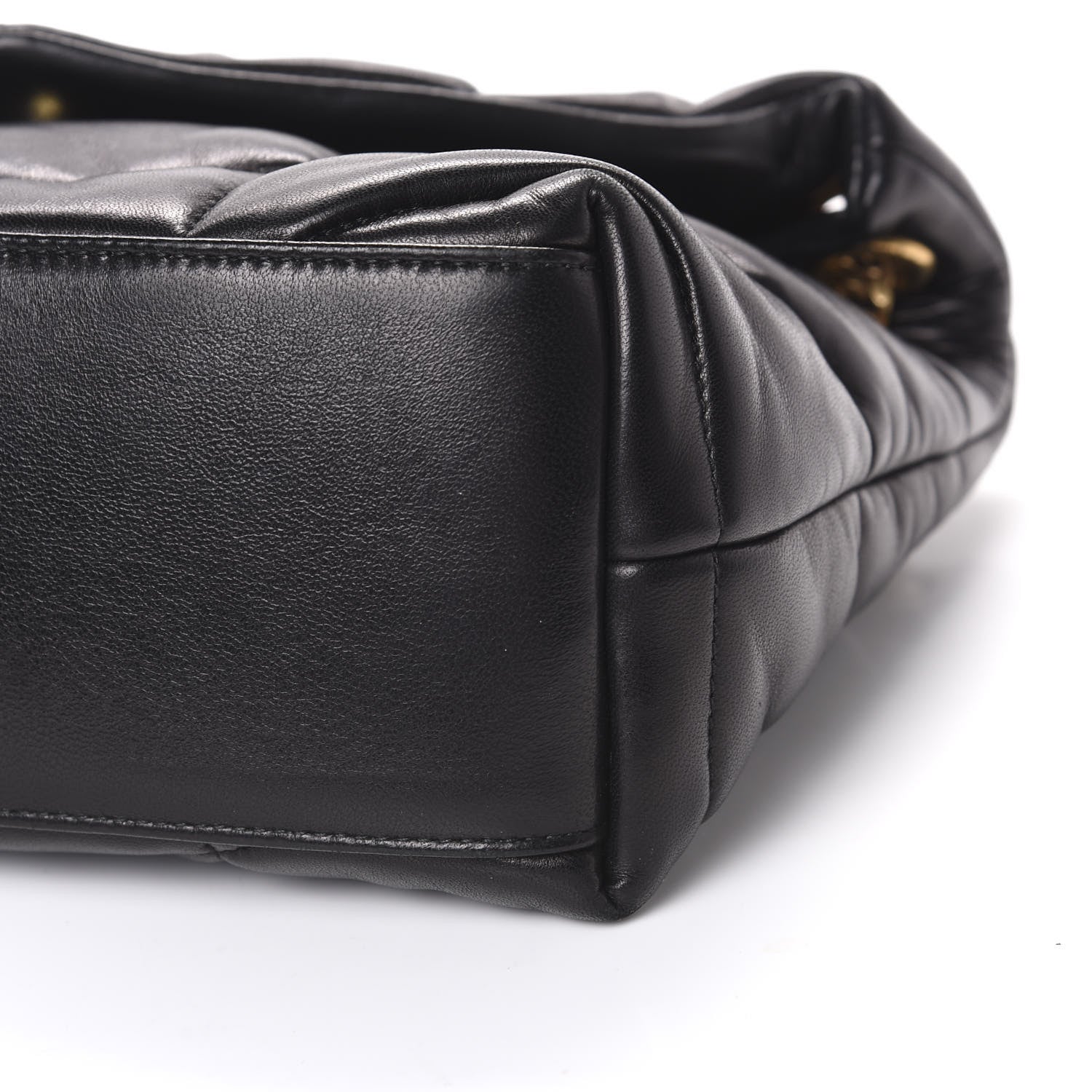 Saint Laurent Lambskin Quilted Small Loulou Puffer Monogram Chain Satchel Black 9 of 9