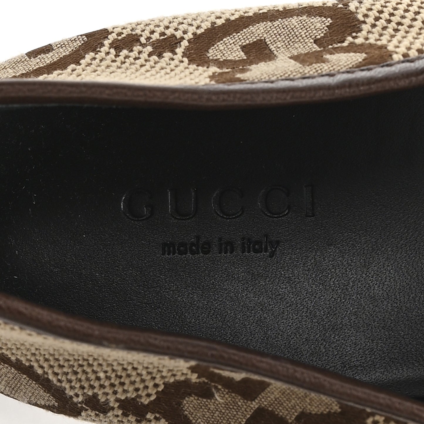 Monogram Jumbo GG Malaga Kid Horsebit Womens Jordaan Loafers 40.5 Camel Ebony New Acero Beige