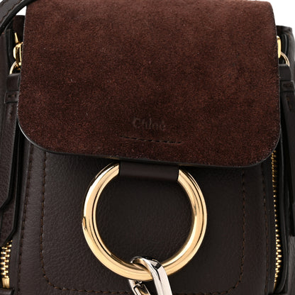 Chloe Suede Calfskin Mini Faye Backpack Carbon Brown 7 of 9