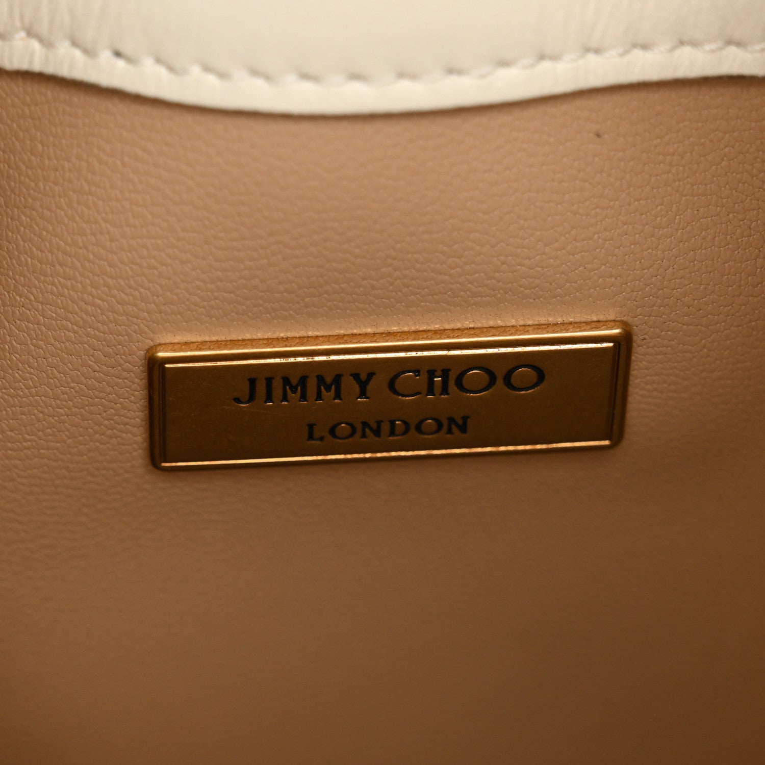 Jimmy Choo Soft Shiny Calfskin Mini Bon Bon N/S Bucket Bag Latte