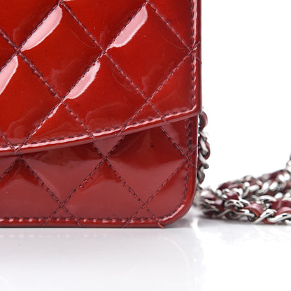 Chanel Patent Quilted Brilliant Wallet On Chain WOC Red 16 of 20