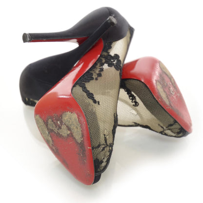 Christian Louboutin Satin Lace Fetilo 120 Platform Peep Toe Pumps 37 5 of 6