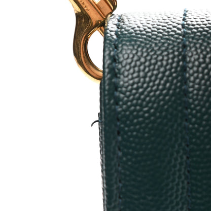 Saint Laurent Grain De Poudre Textured Mixed Matelasse Triquilt Monogram Clutch Sea Turquois 8 of 9