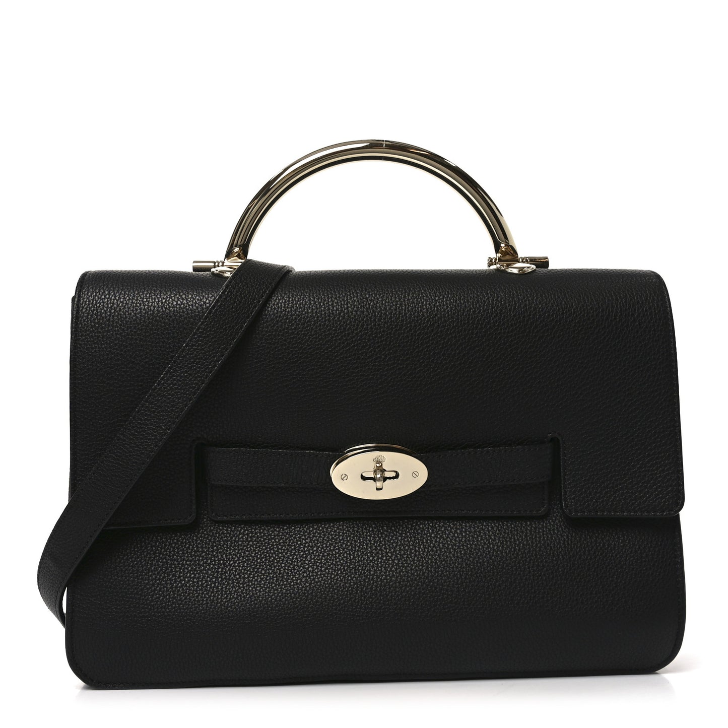 Grainy Calfskin Large Bayswater Shoulder Bag Black