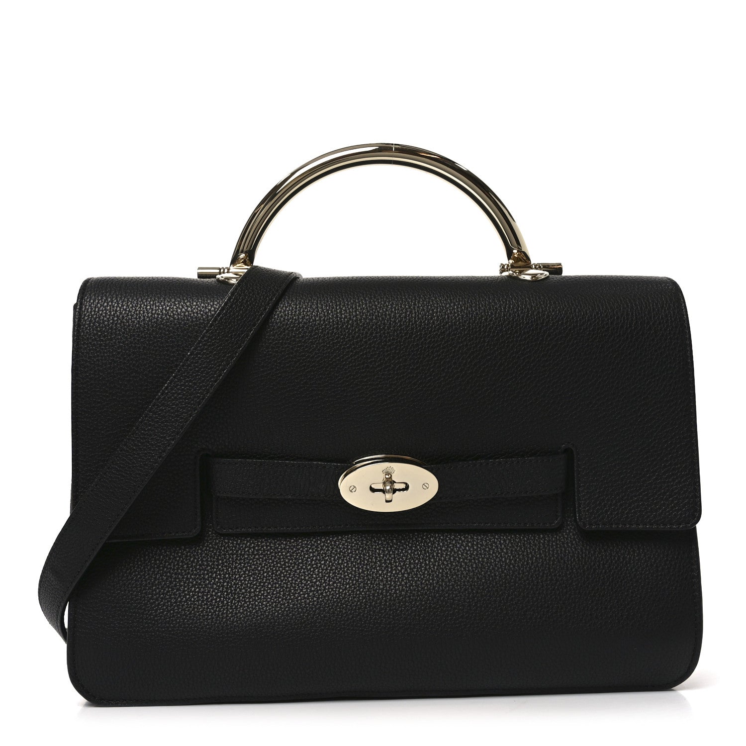 Mulberry Grainy Calfskin Large Bayswater Shoulder Bag Black 1 of 9