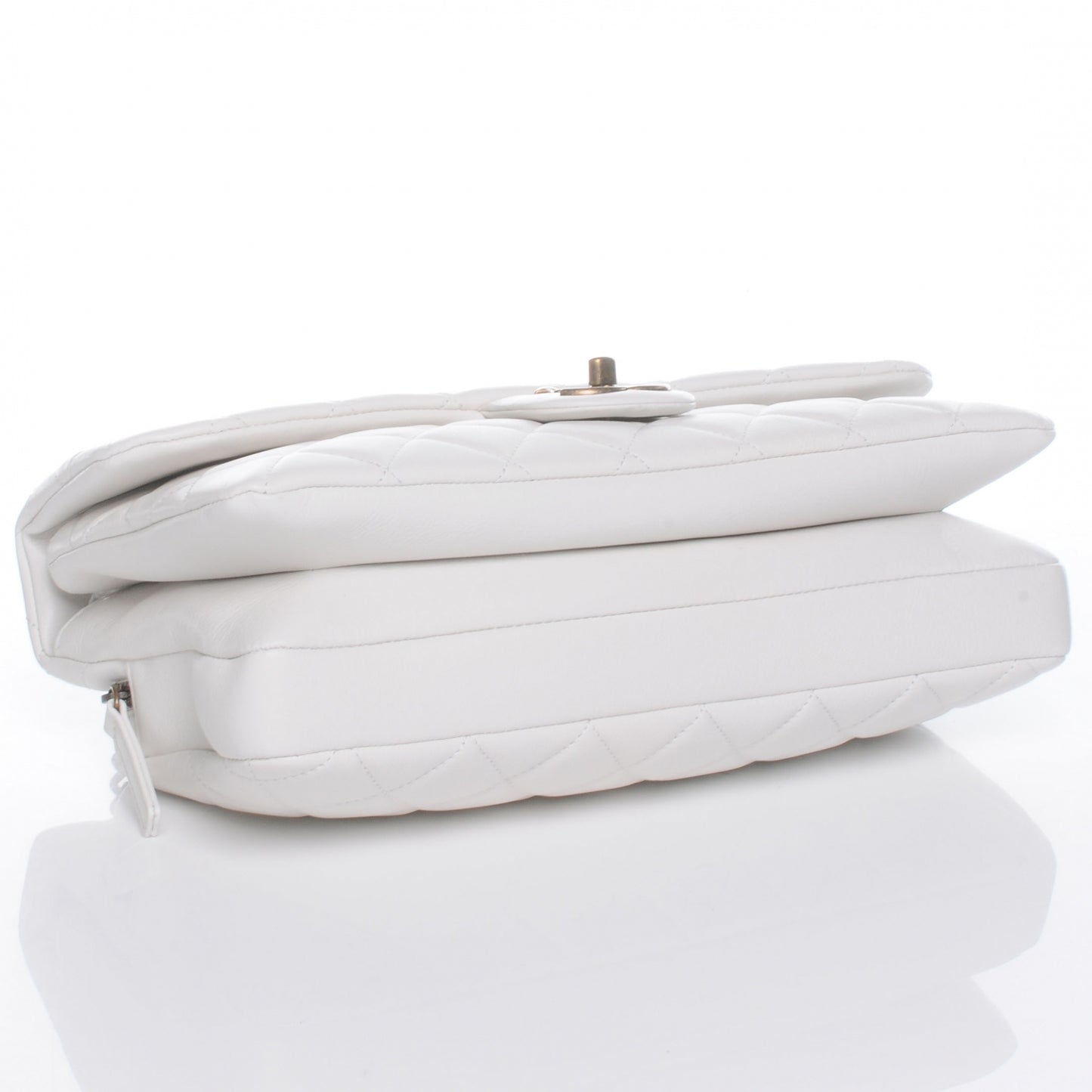 Calfskin CC Crown Medium Flap White